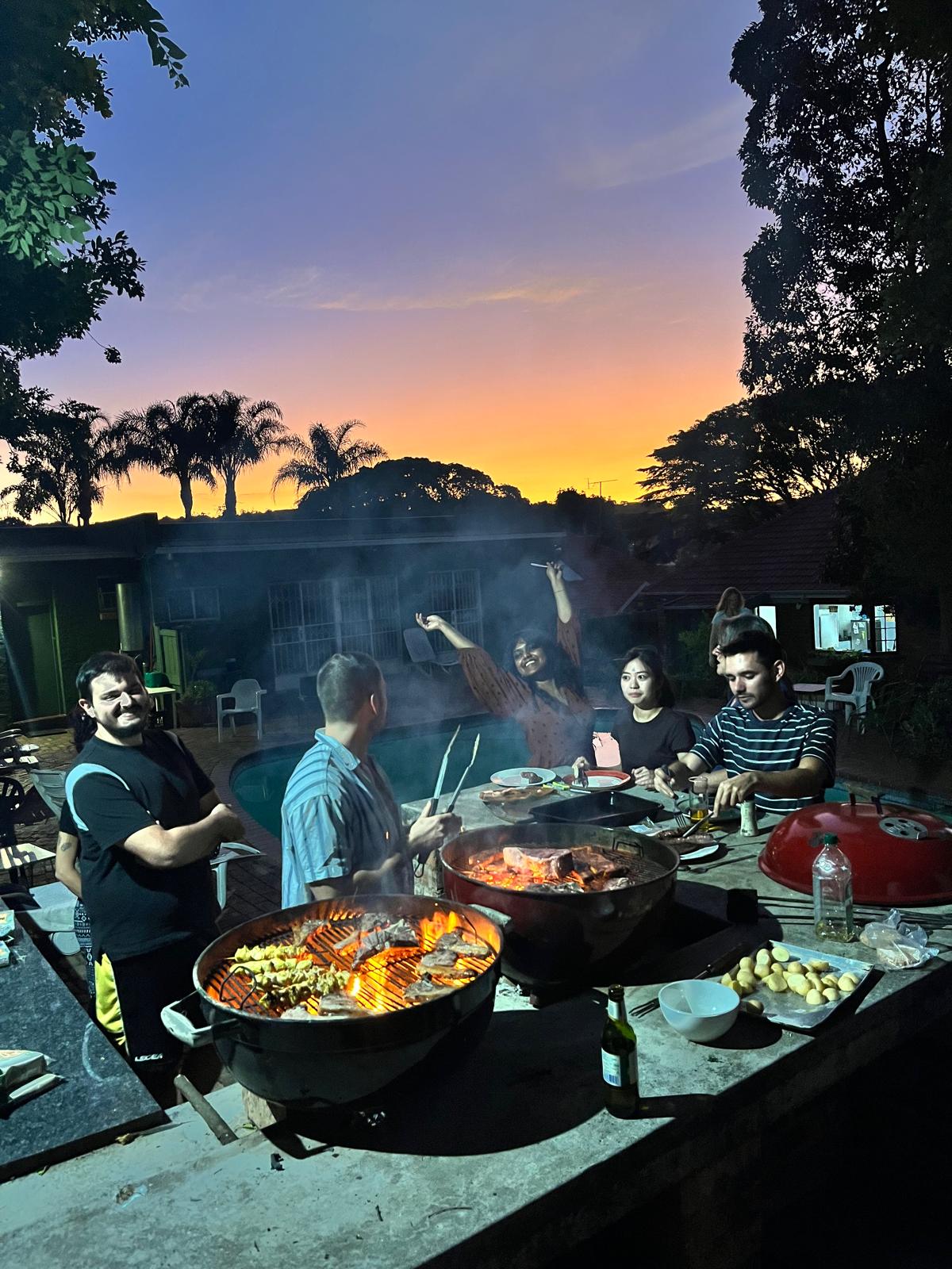 Braai dinner by the pool